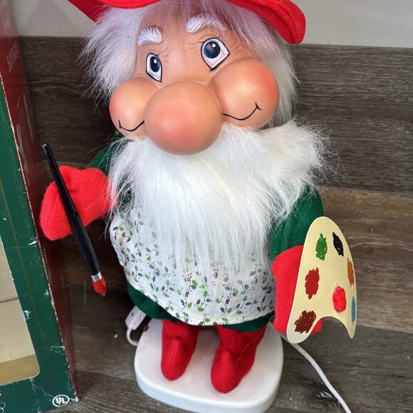 Santa's Best Santakins Animated Christmas Painting Artist Santa Stubby 20” Tall - Picture 2 of 10